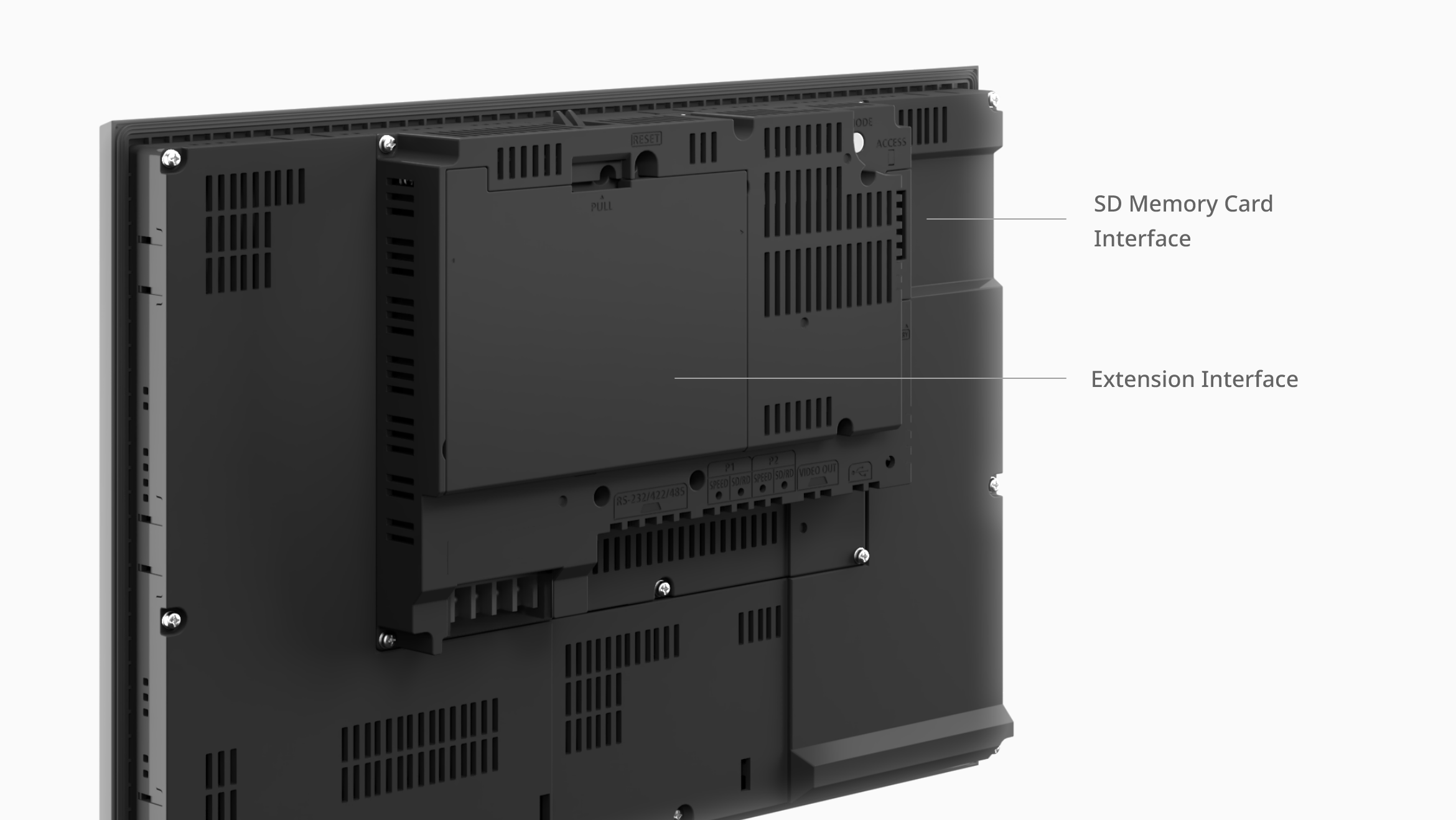 Rear housing with SD memory card interface
